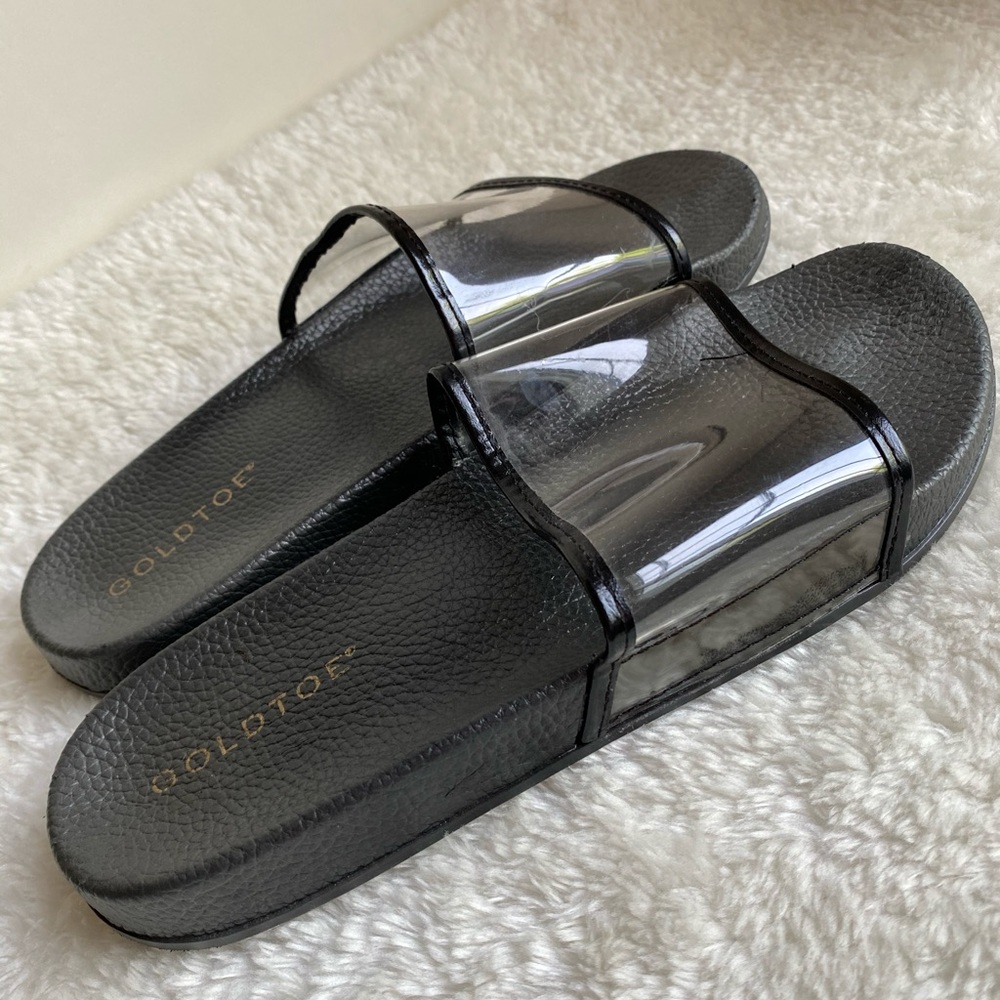 Gold Toe clear Vinyl athletic sandals slides